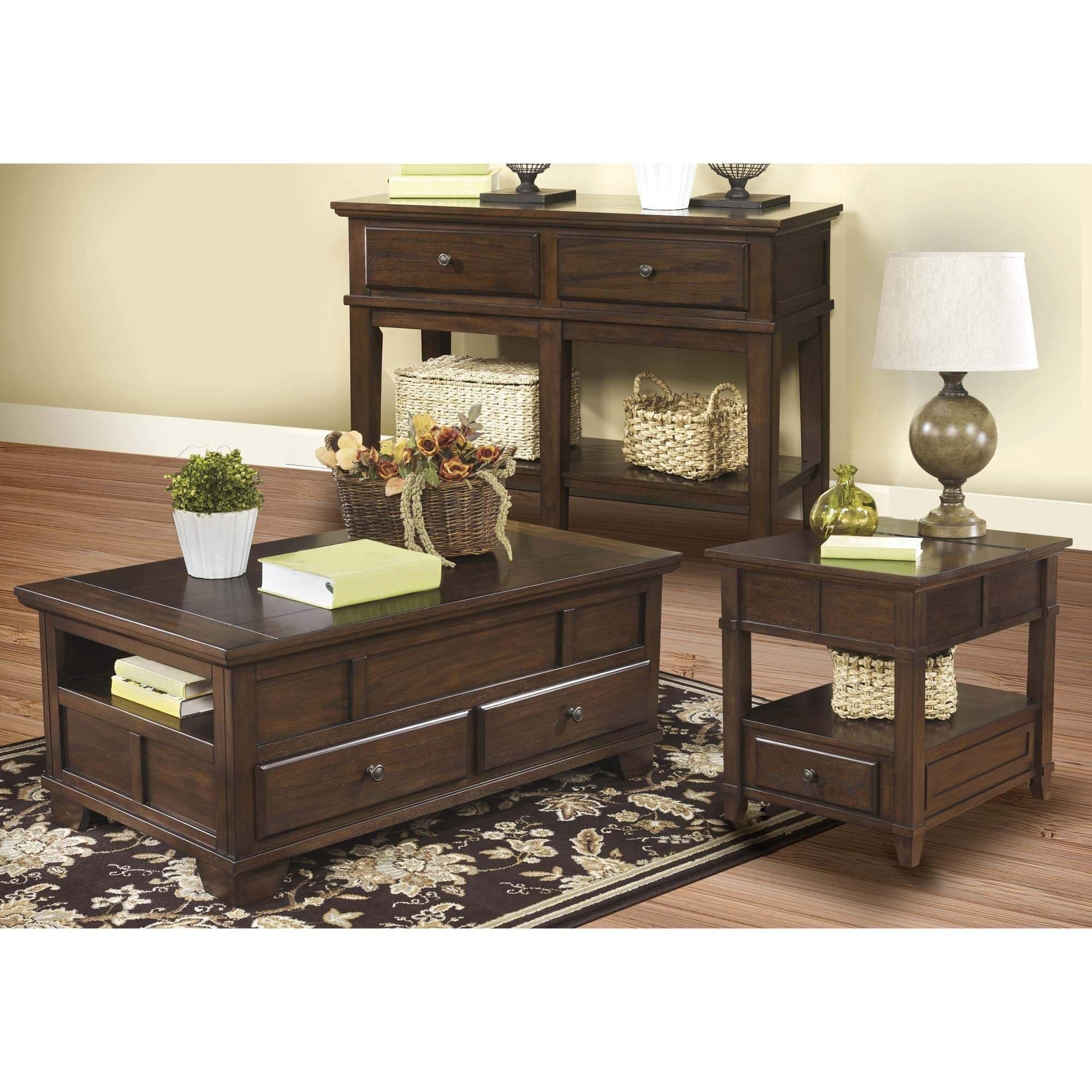 Rent to Own Ashley 3Piece Gately Cocktail, 1 End Table & 1 Sofa Table Set at Aaron's today!